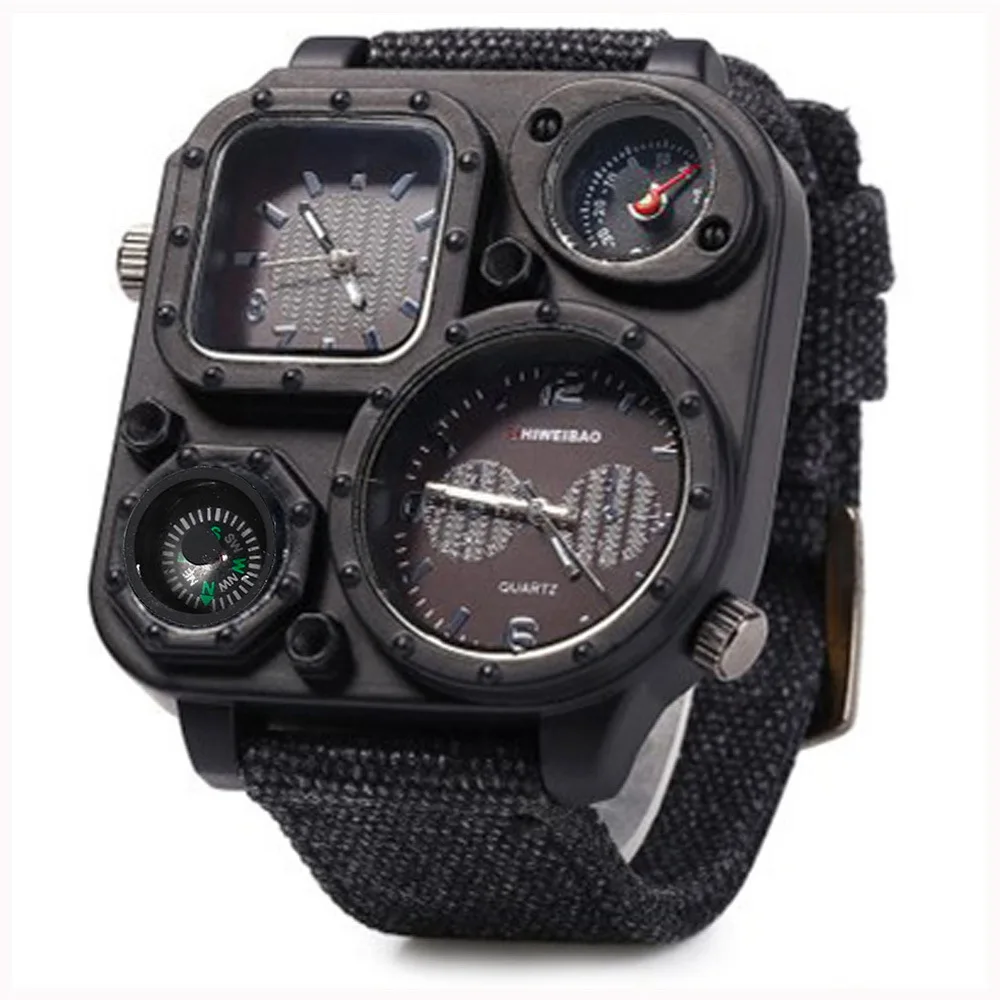 

Men's Sports Watches Multi-time Personalized Dial Sports Outdoor Cowboy Style Cloth Quartz Mens Fashion Watches