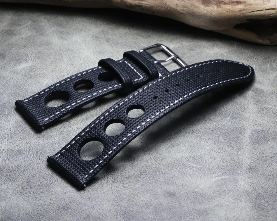 

Handmade Watch band breathable thin Genuine Leather strap 20mm 22mm 24mm leather belt Bracelet Retro Wristband free shipping
