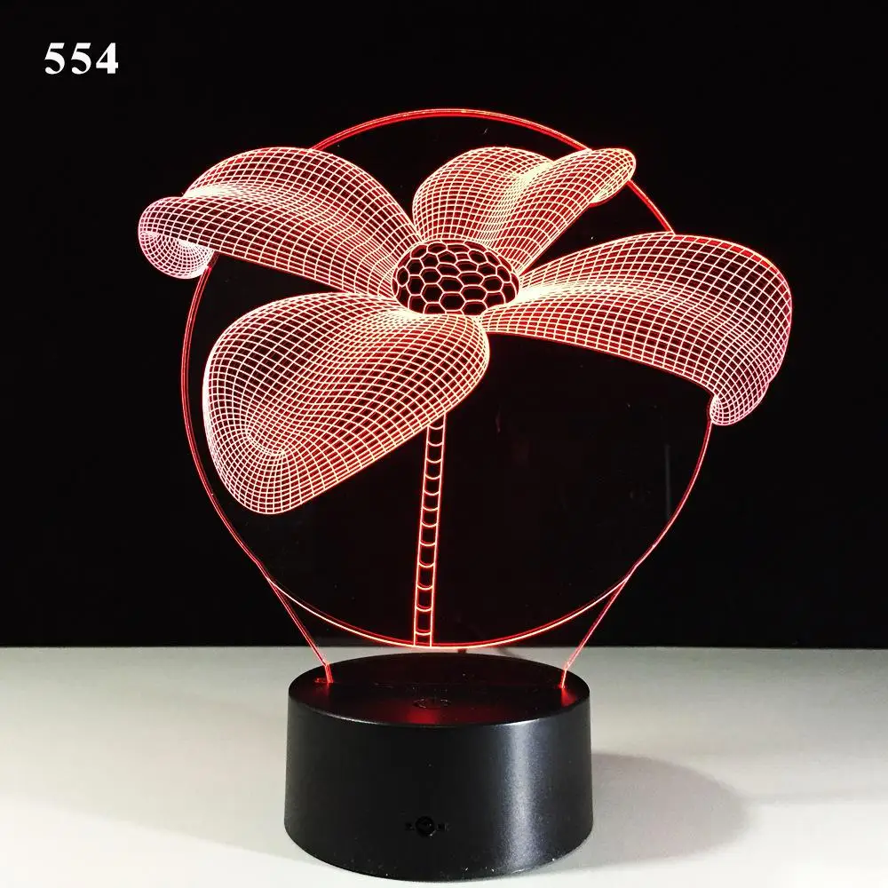 Лотос 3d лампа Deco Enfant Chambre настольная лампа Lamparas De Mesa 3d светодиодный Ночной светильник с цветами настольные лампы - Цвет абажура: Black base