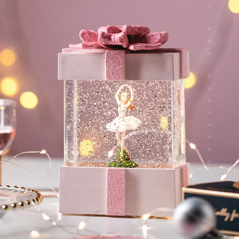 

Музыкальная шкатулка в виде хрустального шара Танцы Балет светящийся День рождения Подарочная Музыкальная Коробка женский Рождественский...