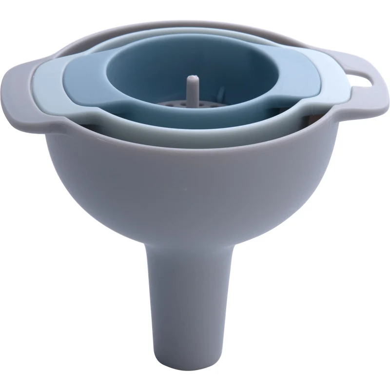 4pcs blue Hifuar Складная воронка бункер соевого соуса воронка для жидкости портативный силиконовый Складная воронка масляный фильтр сетчатый фильтр кухонные инструменты - Цвет: 4pcs blue