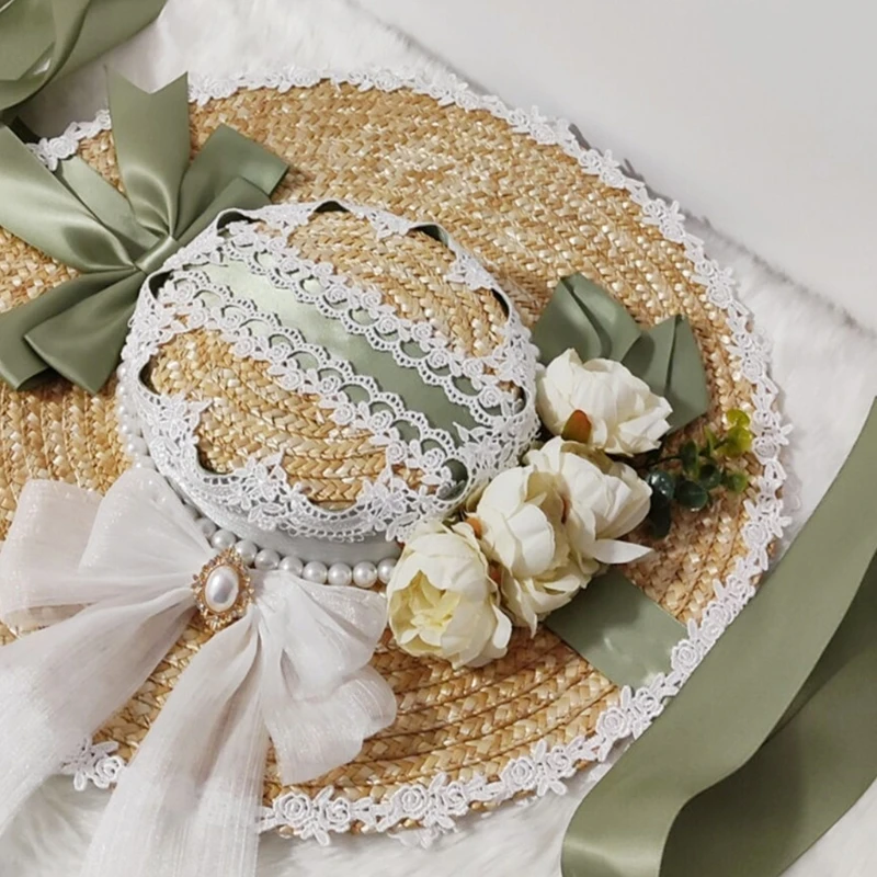 

Sun Hat for Women Outdoor Activities Cream-colored Roses Straw Hat Wide Brim Sun Cap Ladies Summer Beach Seashore