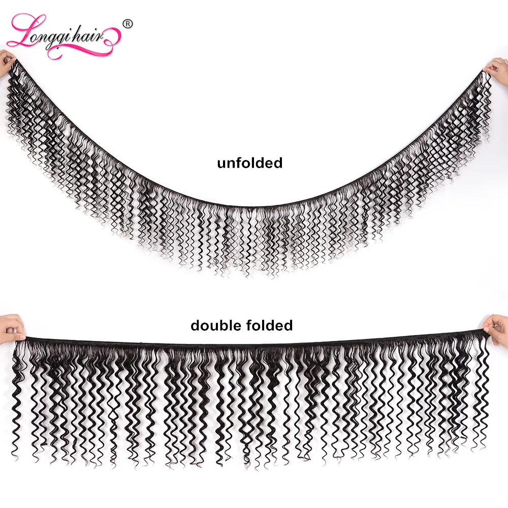 Longqi бразильские волнистые пучки с закрытием Remy человеческие волосы натуральный