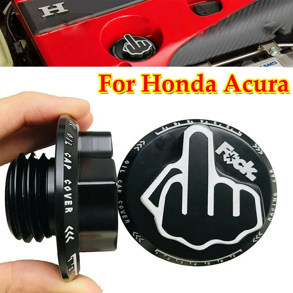 

For Honda Acura Screw-In Middle Finger Oil Filler Tank Cap Valve Cover Black Fuel Oil Tank Cap Cover