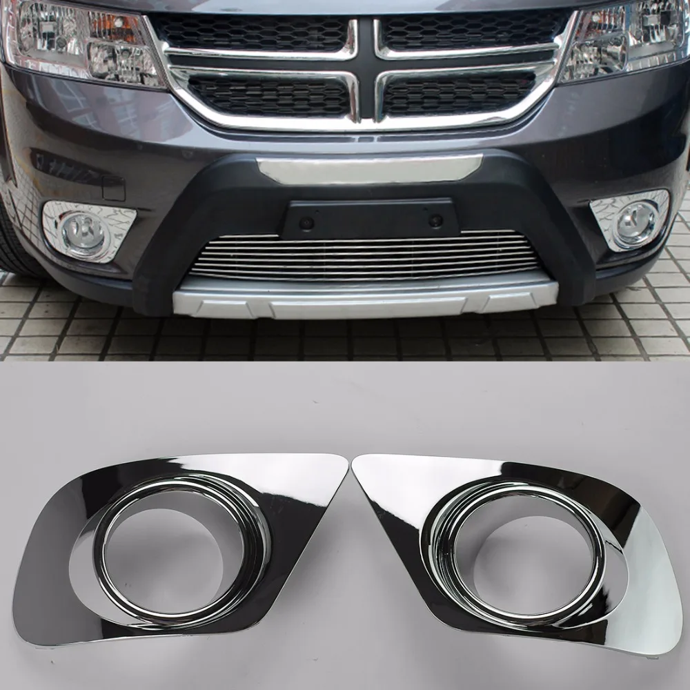 

Chrome Front Fog Light Lamp Cover Trims For Dodge Journey 2013 2014 2015 [QPA365]