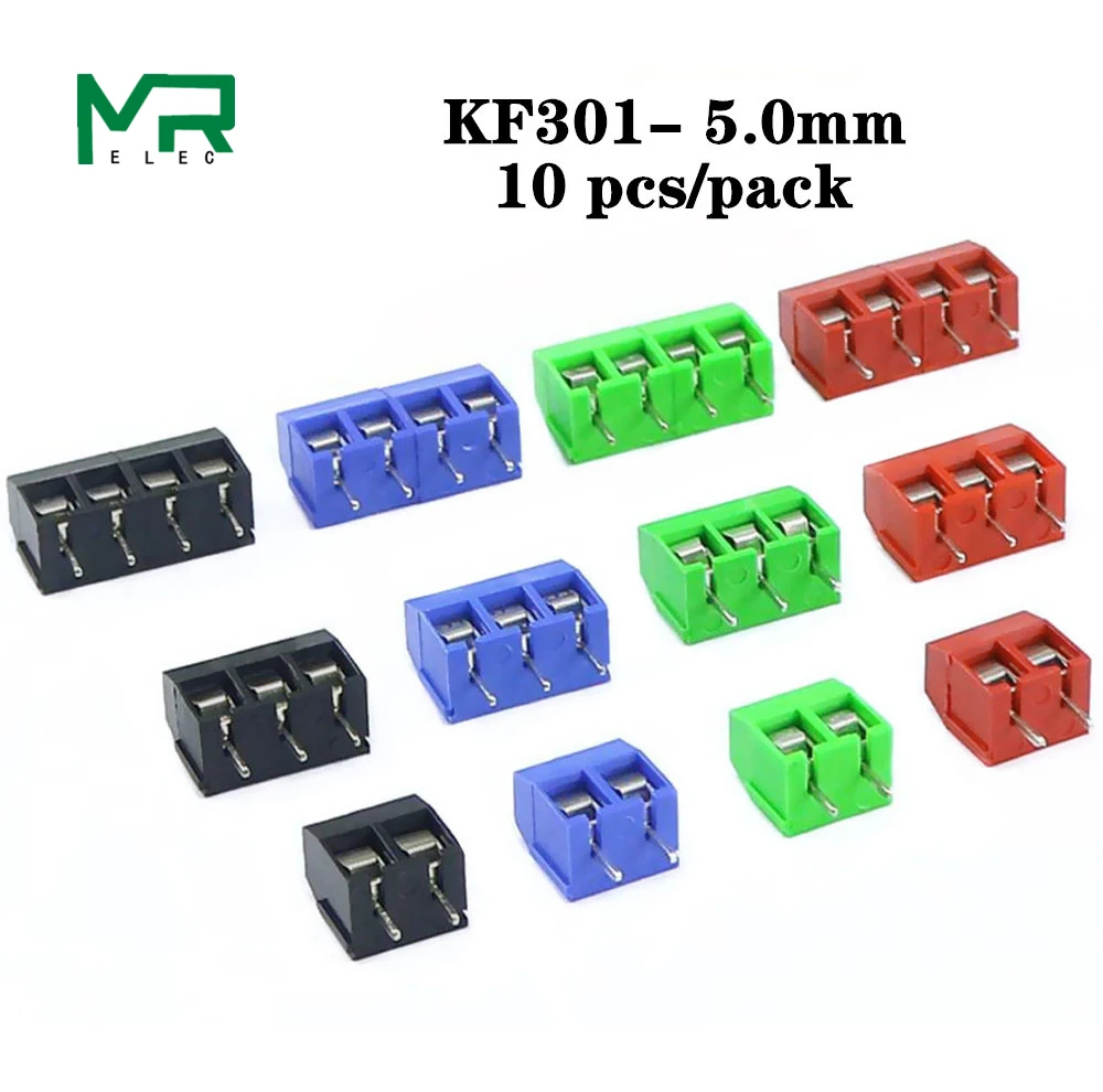 10 шт. KF301-2 P винт 5,0 мм клеммный блок 2 Pin 3 Pin Spliceable pcb клеммный блок разъем