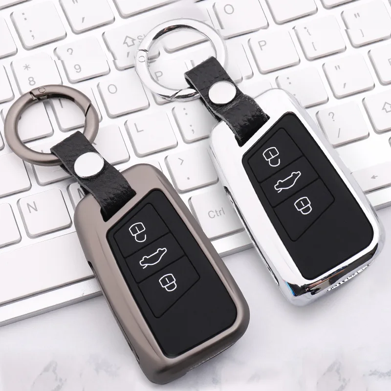 

Zinc alloy+Silicone Car Remote Key Case Fob Cover For Volkswagen 2016 2017 Passat B8 Skoda Superb A7 Car Accessories