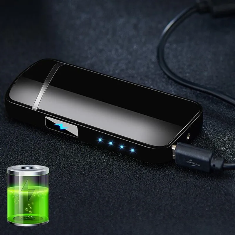 Новый USB зарядка двойная зажигалка с аркой для сигарет ветрозащитный негорящий