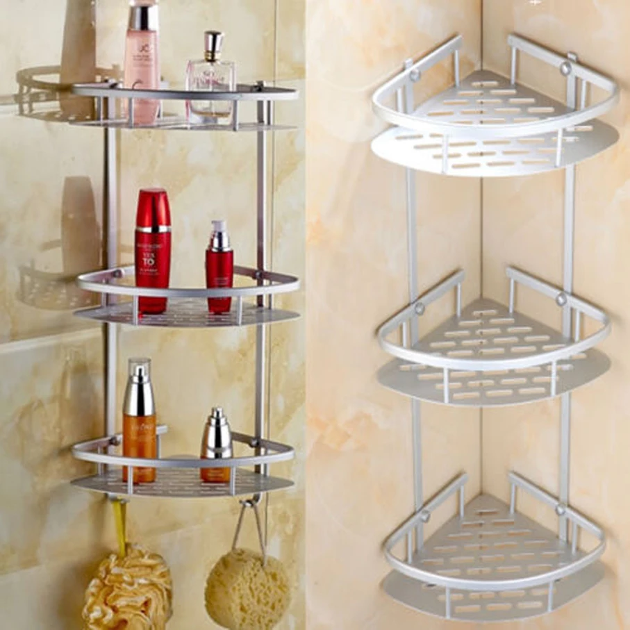 

Houkiper Bathroom Towel Rack Corner Rack 2/3 Layer Bathroom Shelf Wall Mounted Alumimum Toilet Bathroom Hardware