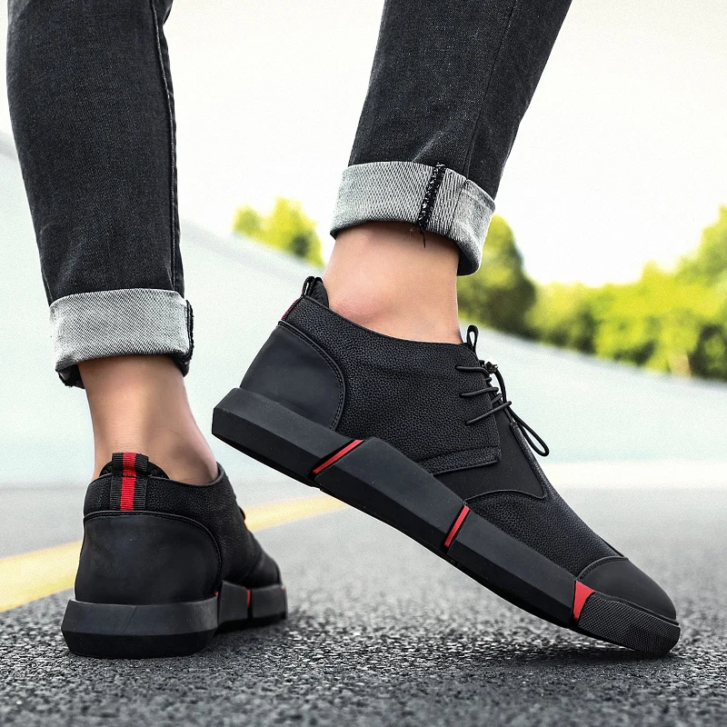 Мужские кожаные туфли классические черные красные удобные мокасины из спилка