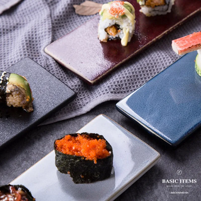 Креативная керамическая тарелка для суши FANCITY длинная плоская торта десертная