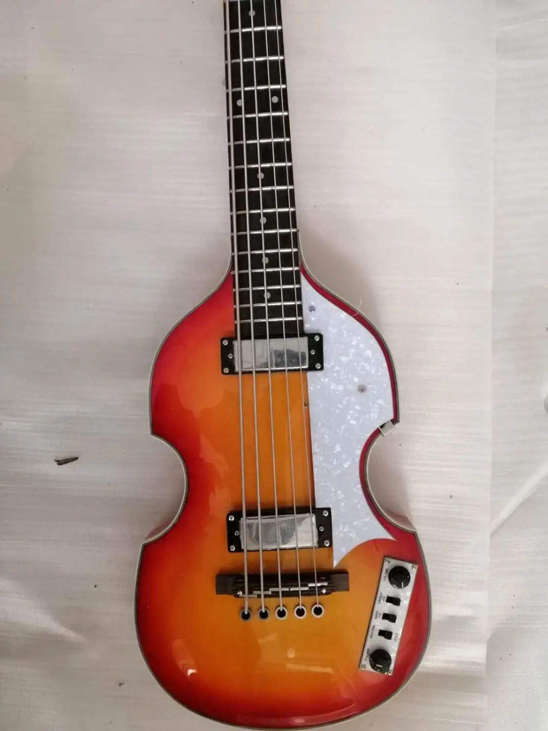 Бесплатная доставка 5 струн электрических басов цвет заката текстура тыльной