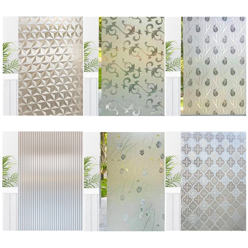 Прозрачная статическая липкая оконная пленка матовая для раздвижной ванной