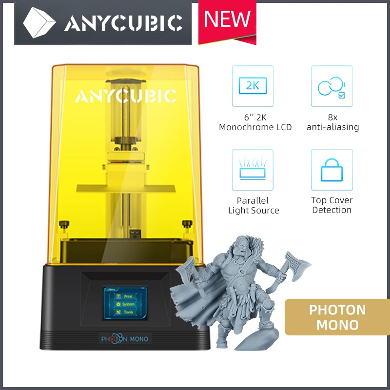 Монополимерный 3D принтер ANYCUBIC Photon для смолы с монохромным ЖК дисплеем 6 дюймов 2K