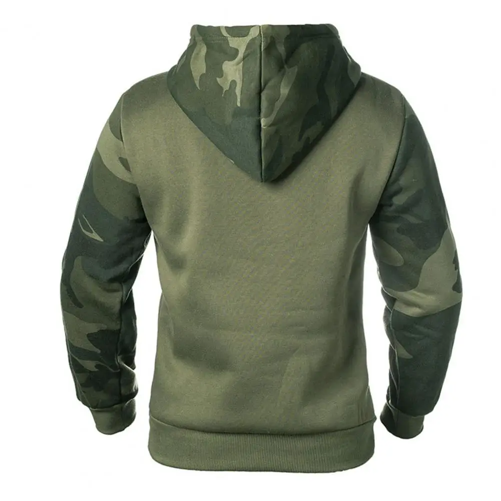 

Thickened Camouflage Hoodie Long Sleeve Elastic Cuff Large Pocket Men Hoodie for Dating