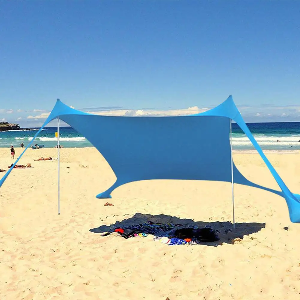 구매 비치 양산 경량 휴대용 태양 그늘 텐트 Sandbag UV 야외 패밀리 캐노피 야외 해변 원 예 Judicious