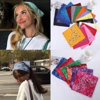 bohemia print bandana hair bands for girls women headband scarf face mask cross turbanbandanas headwear 54cmx54cm bandana stamp