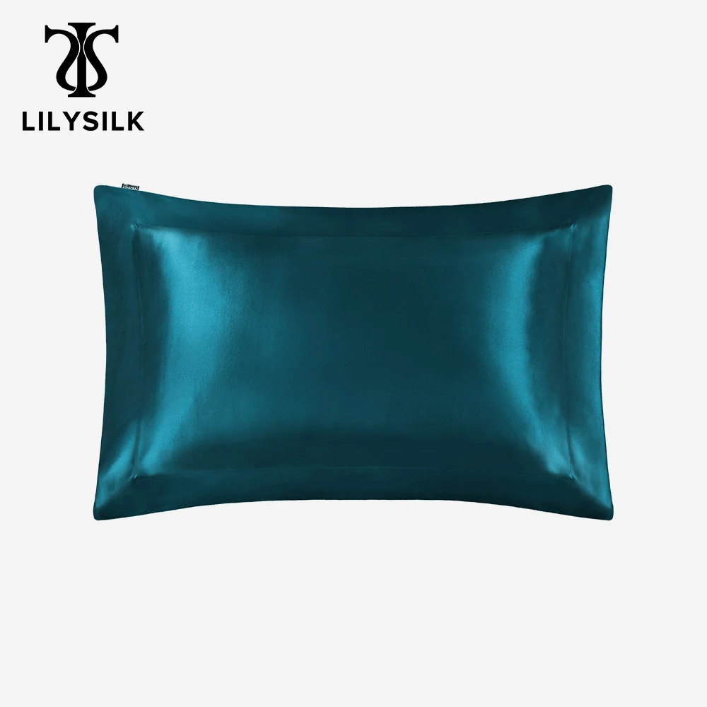 

LILYSILK 100 Silk Pillowcase Oxford With Flange Natural for Hair 19 Momme Mulberry 40x40 50x90cm Home Textile Free Shipping