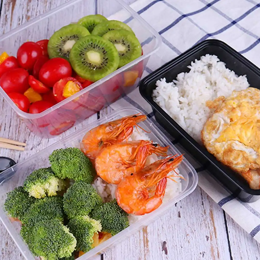 Утолщенная одноразовая квадратная коробка для обеда пластиковая еды на вынос