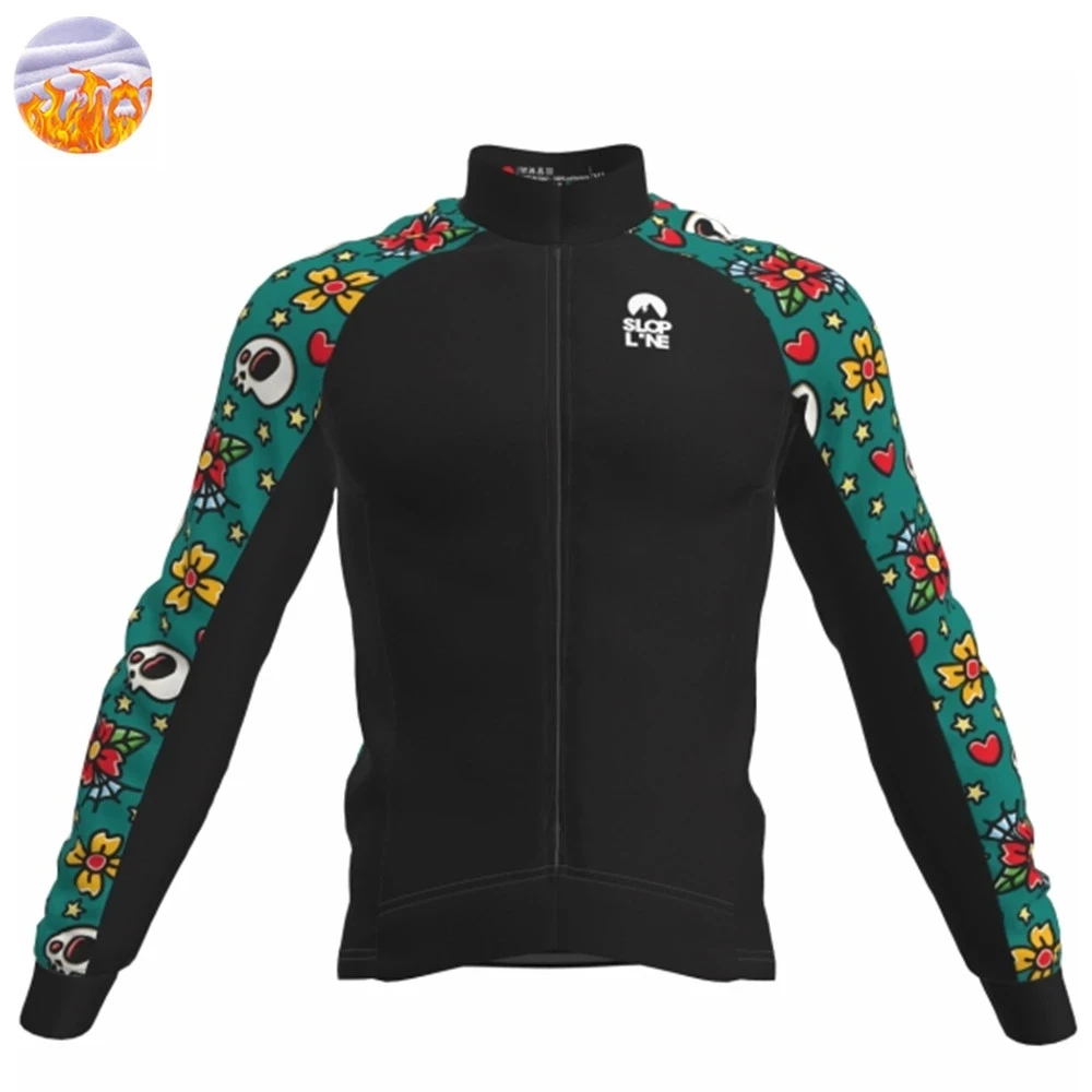 

Slopline 2021 Mannen Winter Jas Wielertrui Road Mtb Fleece Flanel Cyclus Jas Ciclismo Hombre Nieuwe Product Fietsen Kleding