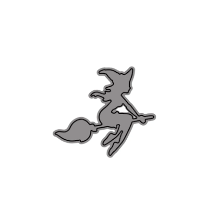 Металлические Вырубные штампы с ведьмой на Хэллоуин для скрапбукинга