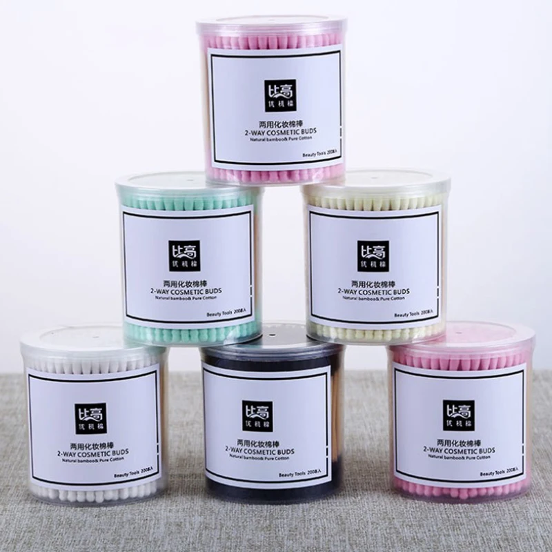 200 шт./кор. макияж ватный тампон с двойной головкой цвет одноразовая ватная | Дом и