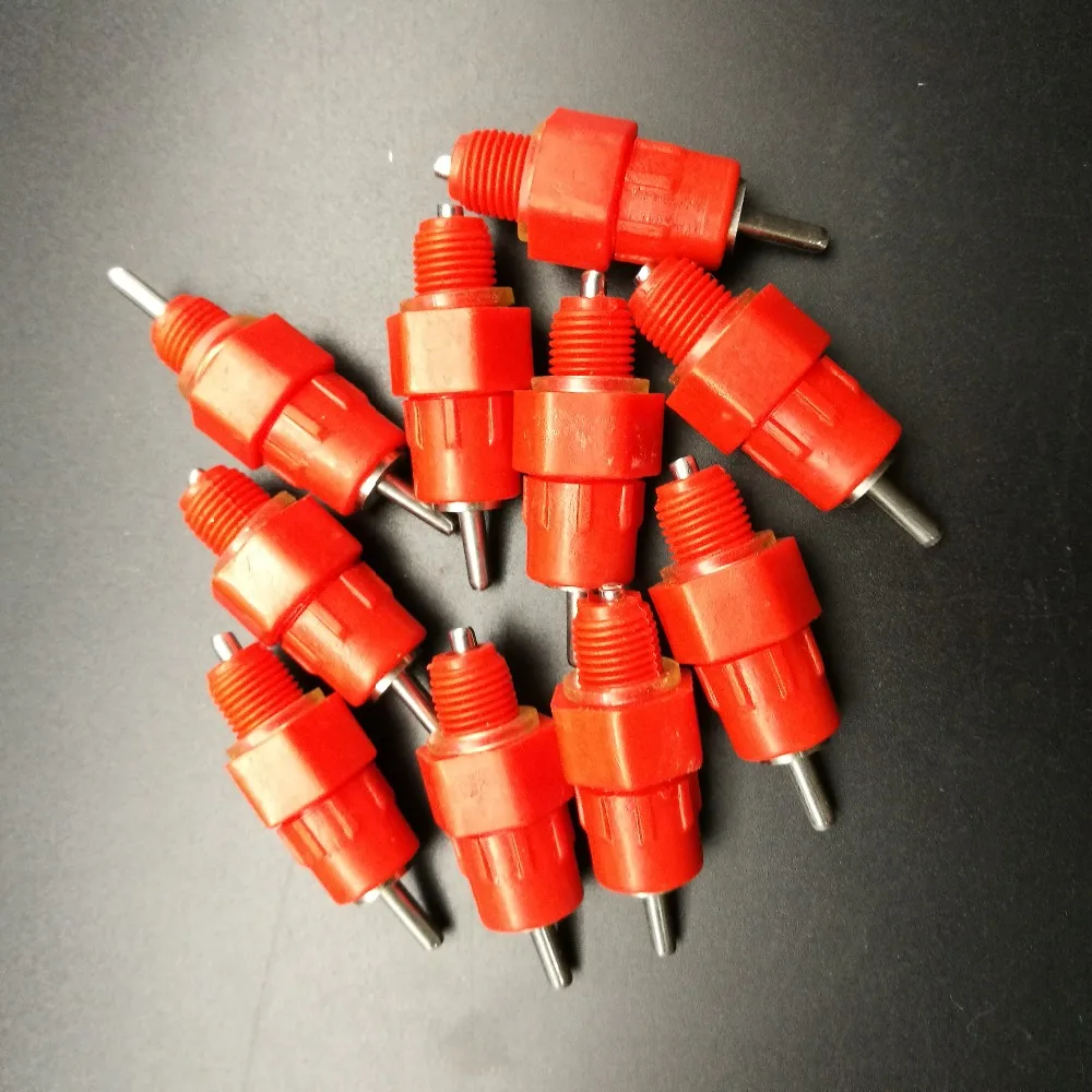 100 шт. Красные соски поилка для цыплят корма птицы птиц голубей кормление ягодиц