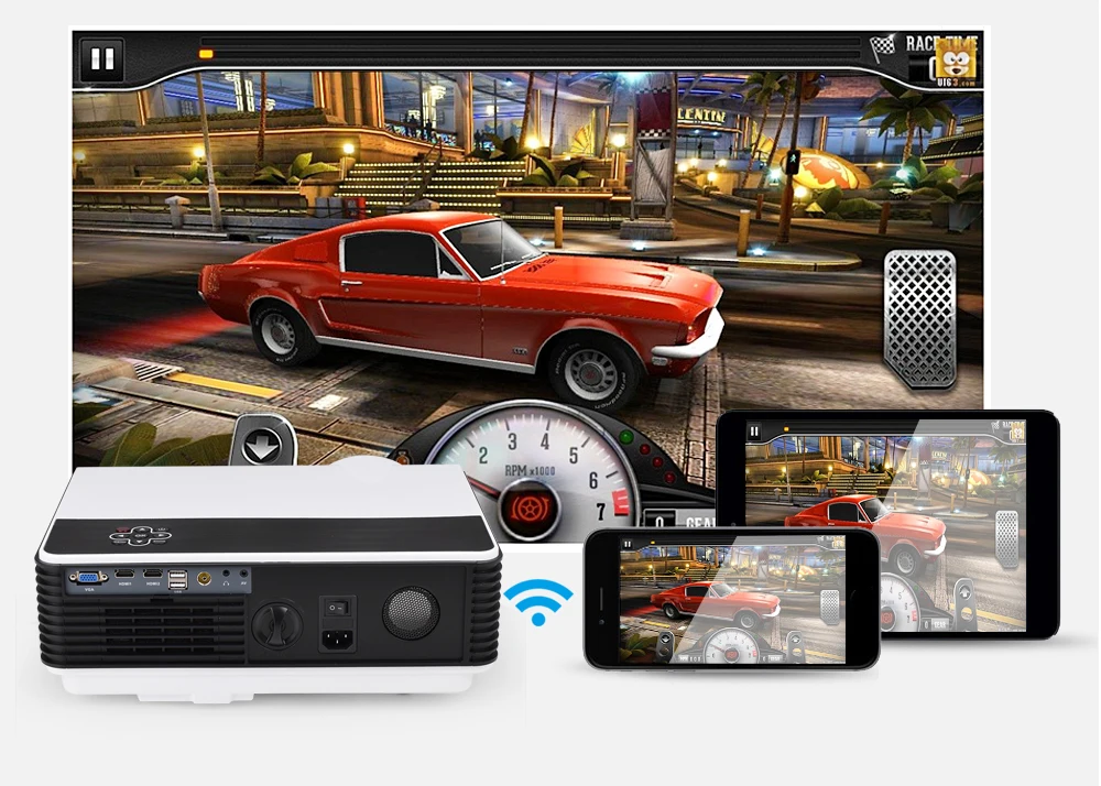 Rigal проектор RD808A 5500 люмен HD проектор светодиодный wifi 6,0 Android 3D проектор RD808 1280*800 lcd HDMI VGA USB tv видео проектор