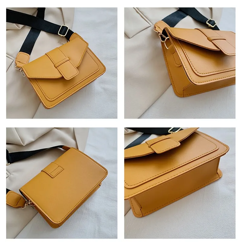 

OMCYPLIU Brand New 2021 Summer Small Square Bag Simplicity Handbag For Women Leather Shoulder Bags Pocket Messenger Handbag