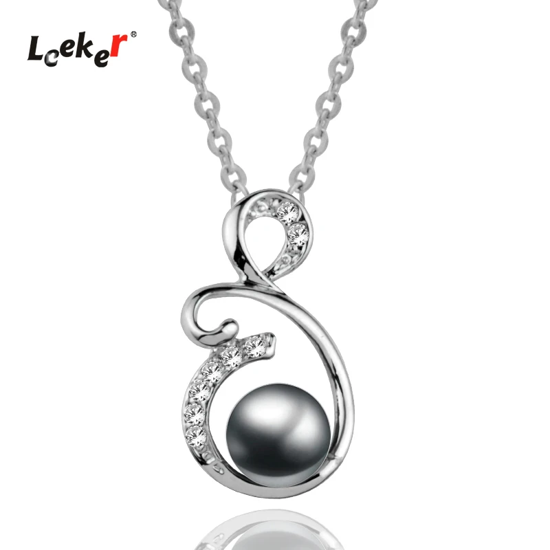 LEEKER сверкающий фианит кулон ожерелье цепочка для женщин Круглый Круг ювелирные