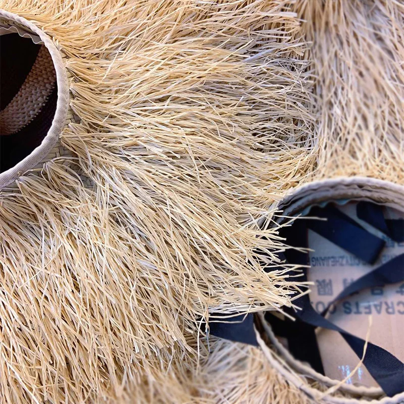 

2020 New Designer Style Raffia Hollow Grass Lady Sun Women Beach Holiday Leisure Hat Grass Patchwork Take Photo