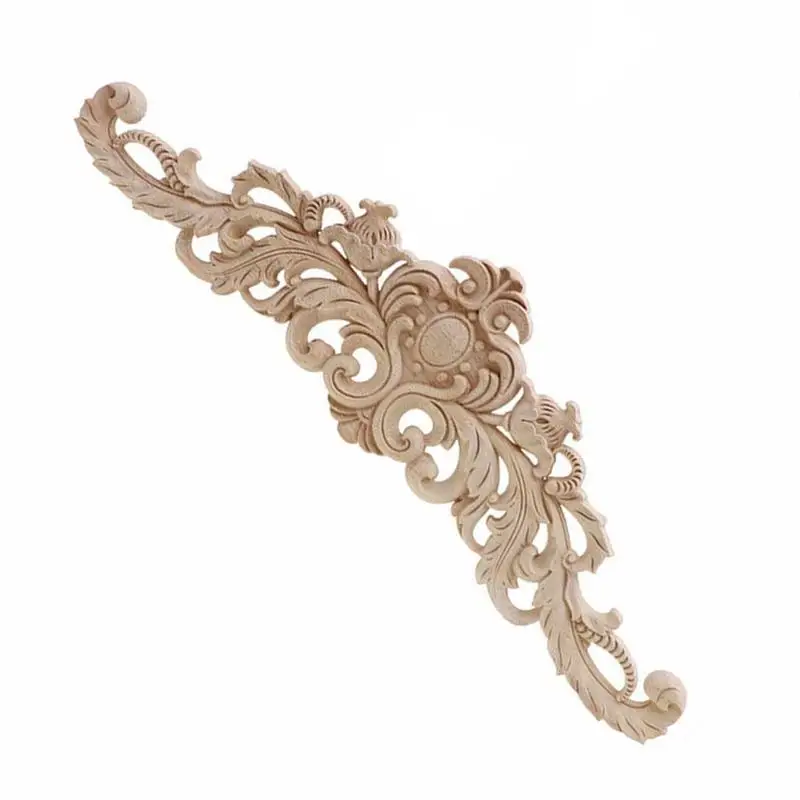 1 шт. винтажный цветочный дизайн плотник из дуба резная угловая аппликация Onlay