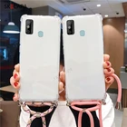 Противоударный силиконовый защитный чехол-накладка с ремешком через плечо для Tecno Spark 6 GO 2020 5 pro Camon 15 Air CD7