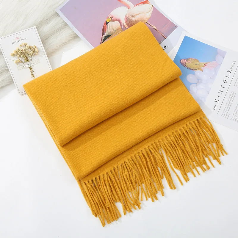 

Cashmere Scarves Tassel 2020 Autumn New Soft Warm Lady Girls Wraps Thin Long Scarf one