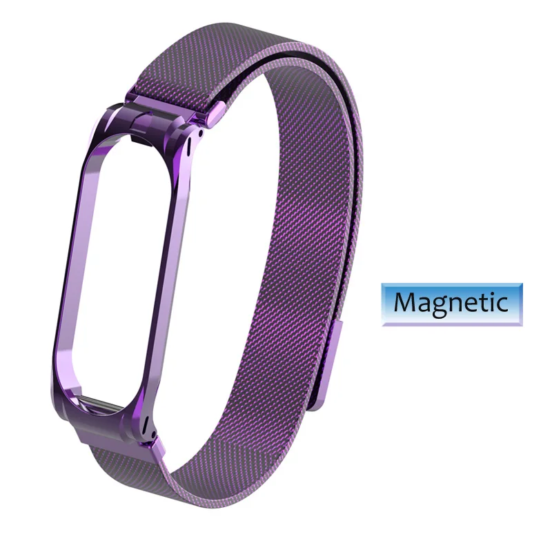 Magnetic pueple Браслет Amazfeel для mi band 4 металлический ремешок mi band 4 ремешок на запястье из нержавеющей стали ремешок для mi band 3 mi band 3 ремень - Цвет: Magnetic pueple