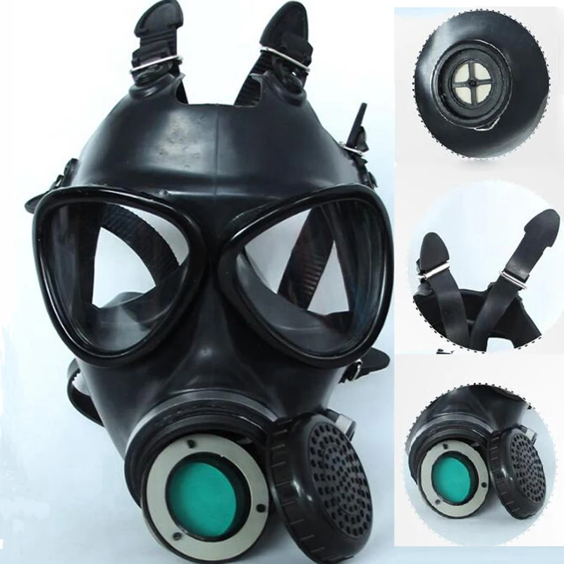 Newly painted spray military Soviet army chemical gas mask with filter silicone 40mm | Красота и здоровье