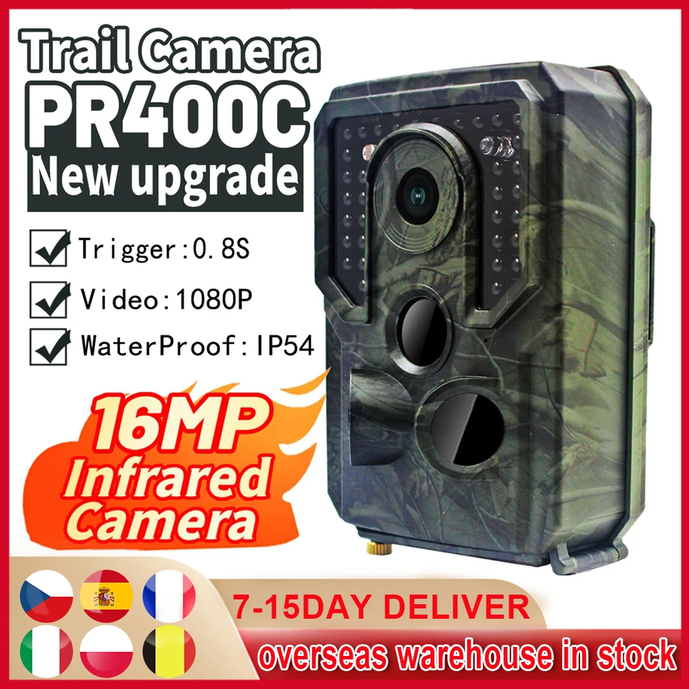 

Фотоловушка для дикой природы 16 МП 1080P, инфракрасная охотничья камера s PR400C, беспроводная камера слежения за дикой природой
