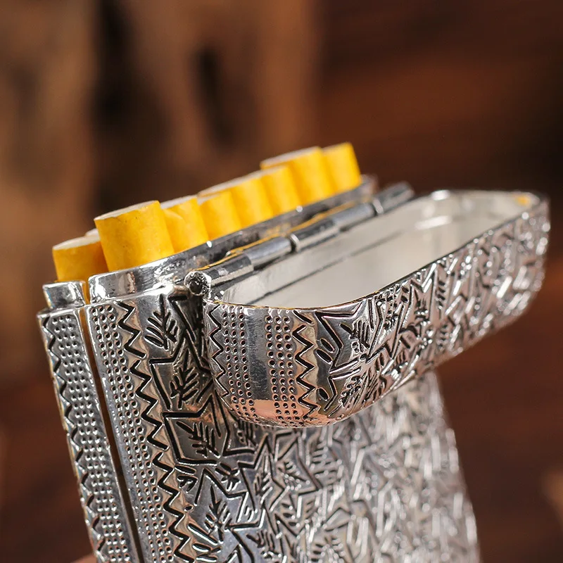 Чехол для сигарет контейнер роскошный винтажный резной чехол табака Карманный