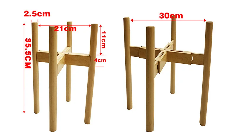 

Modern Simple Woodiness Floor Type Multifunctional Flower Pot Frame Creative Telescopic Design Is Convenient Fast Space Saving