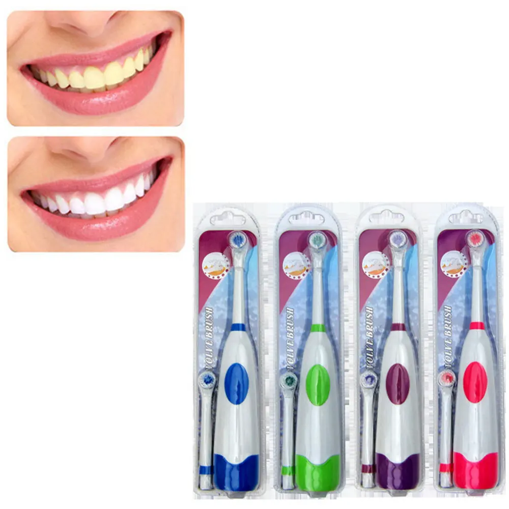 1 Set Electric Toothbrush With 2 Brush Heads Battery Operated Oral Hygiene No Rechargeable Teeth For Children | Бытовая техника