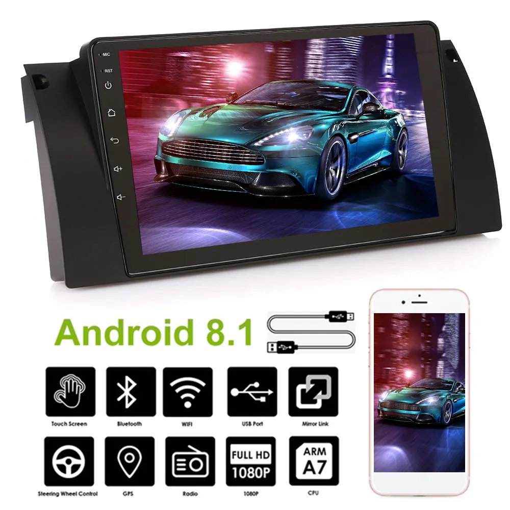 Автомобильный мультимедийный плеер радио WIFI Android 8 1 для BMW E39/X5 04-06/5 95-03/X5 00-06(E53) + 16G