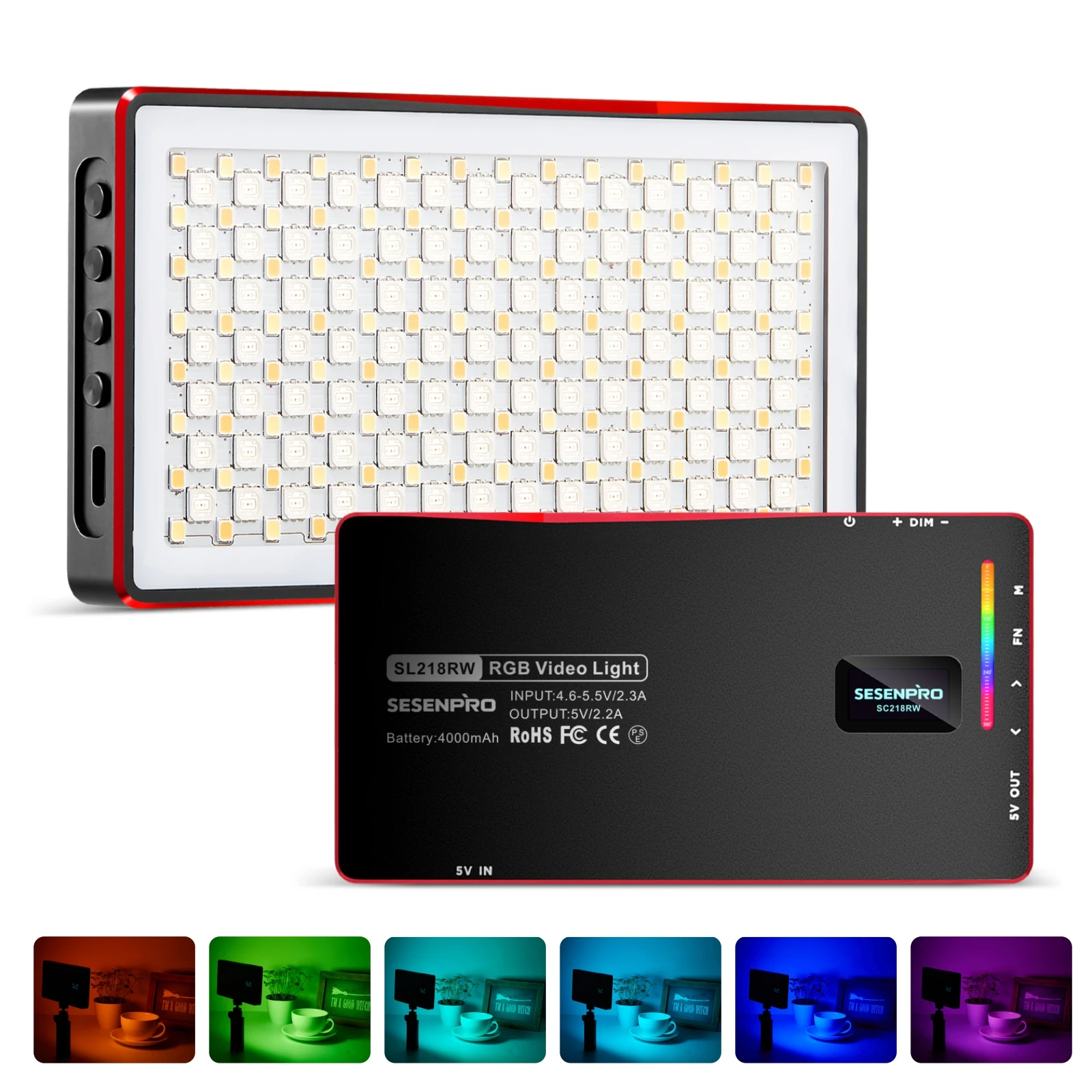 

Sesenpro SL218W RGB видео светильник 2500-8500k Full Цвет светодиодный светильник ing Водонепроницаемый IP67 заполнить светильник лампа для телефона Камера с...