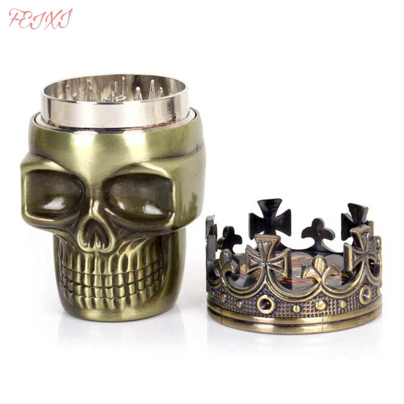 

Tobacco Herb Spice Grinder 3 Layers Crusher Hand Muller Punk Ghost Grinders Smoking Accessories Classic King Skull Style