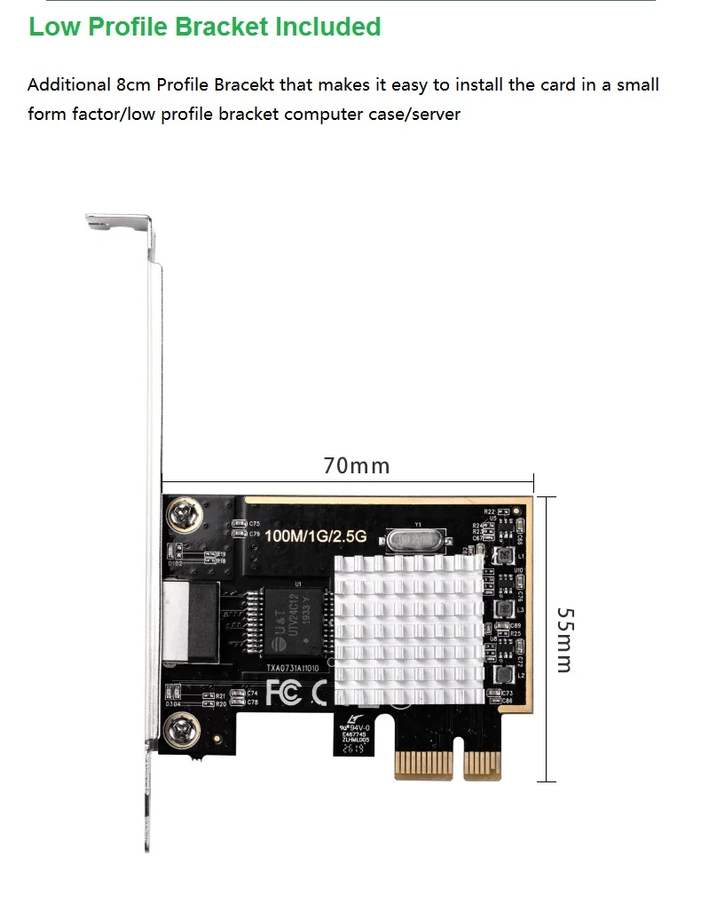 IOCREST один порт rj45 2,5g/1000 M/100 M/10 M gigabit ethernet PCI Express Проводная сетевая lan nic карта для deaktop win10
