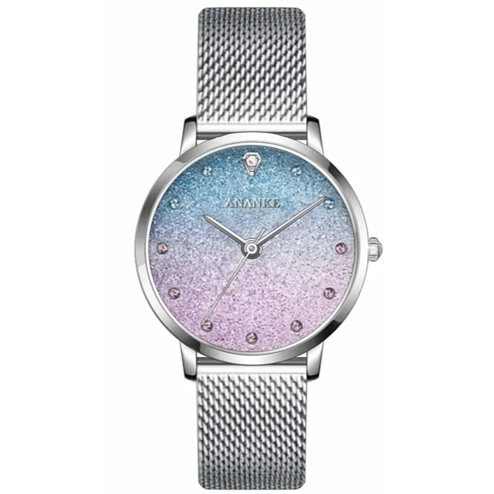 

ANANKE Famale Quartz Watch Starry Gradient Stainless Steel Mesh Strap Japanese Movement Ladies Fashion Wristwatch AN32