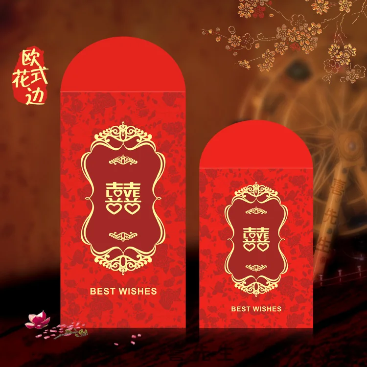 Красный конверт китайский свадебный новогодний поздравительный