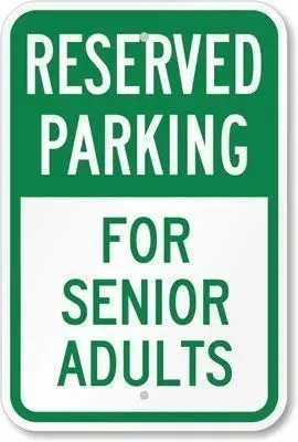 

Crysss Warning Sign Reserved Parking - for Senior Adults Sign Road Sign Business Sign 12X16 Inches Aluminum Metal Sign