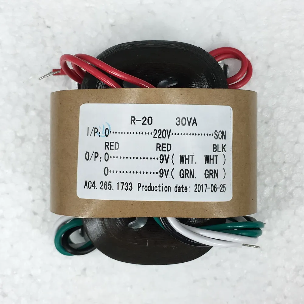 Transformador de Corrente v tipo r Transformador de Energia 30w 9v Mais 9v Duplo 9v r Febre de Gado Especial Fio de Cobre Transformadores