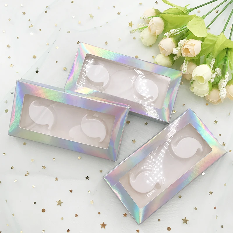 Голографическая бумажная коробка для ресниц 25 мм 2 пары в упаковке на
