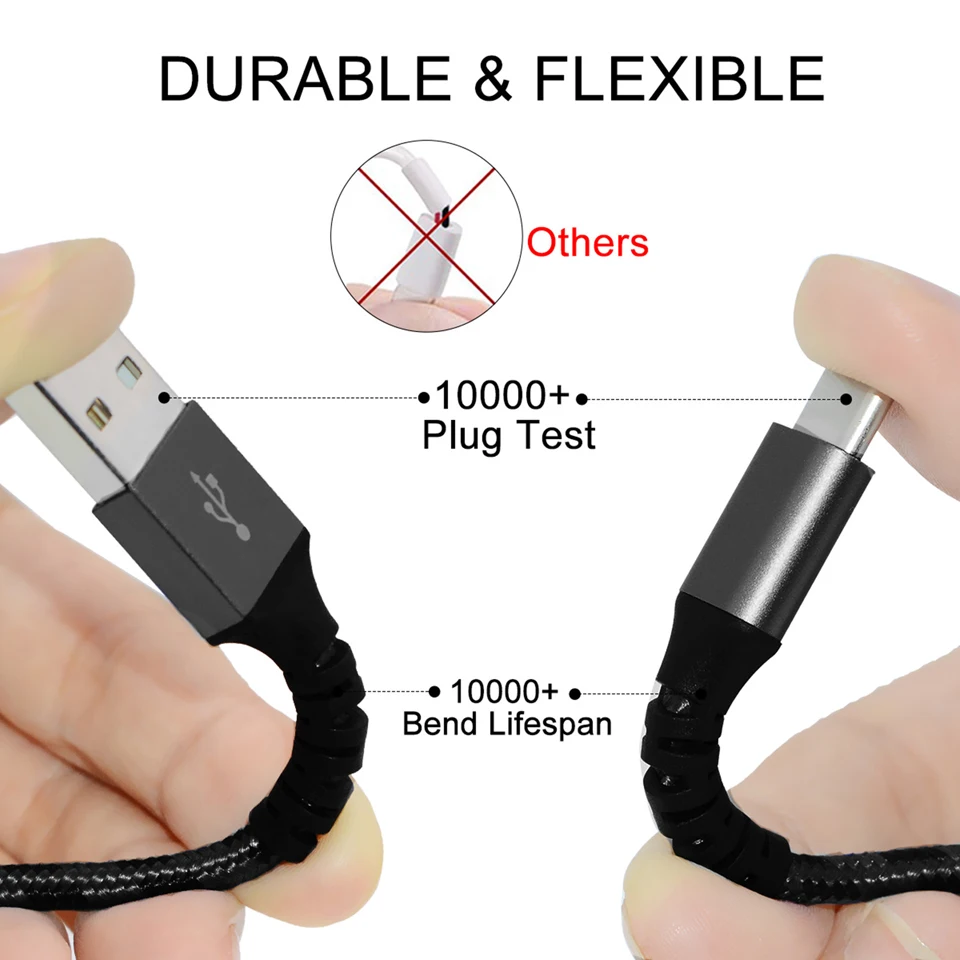 Bochara Плетеный 4А usb type C кабель для быстрой зарядки из фольги+ Плетеный экранированный кабель для мобильного телефона 50 см 1 м 2 м